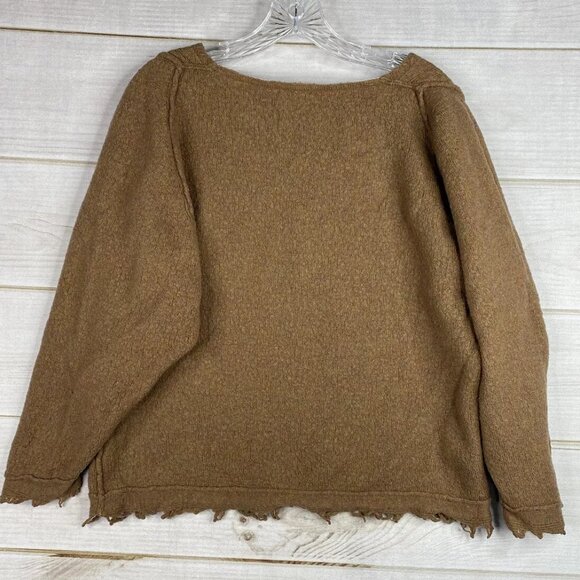 Free People Irresistible Sweater Womens  V-Neck Fringe Wool Linen Stretch - Picture 6 of 6